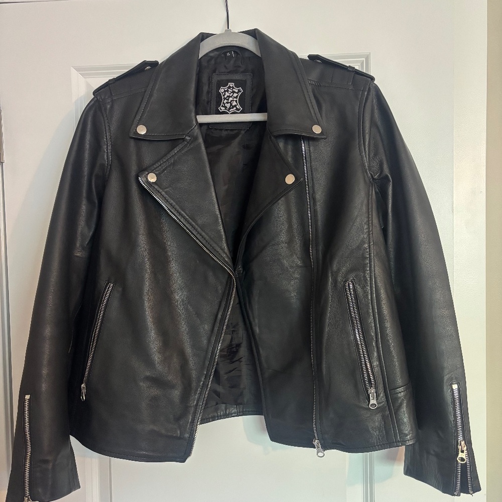 Black leather jacket